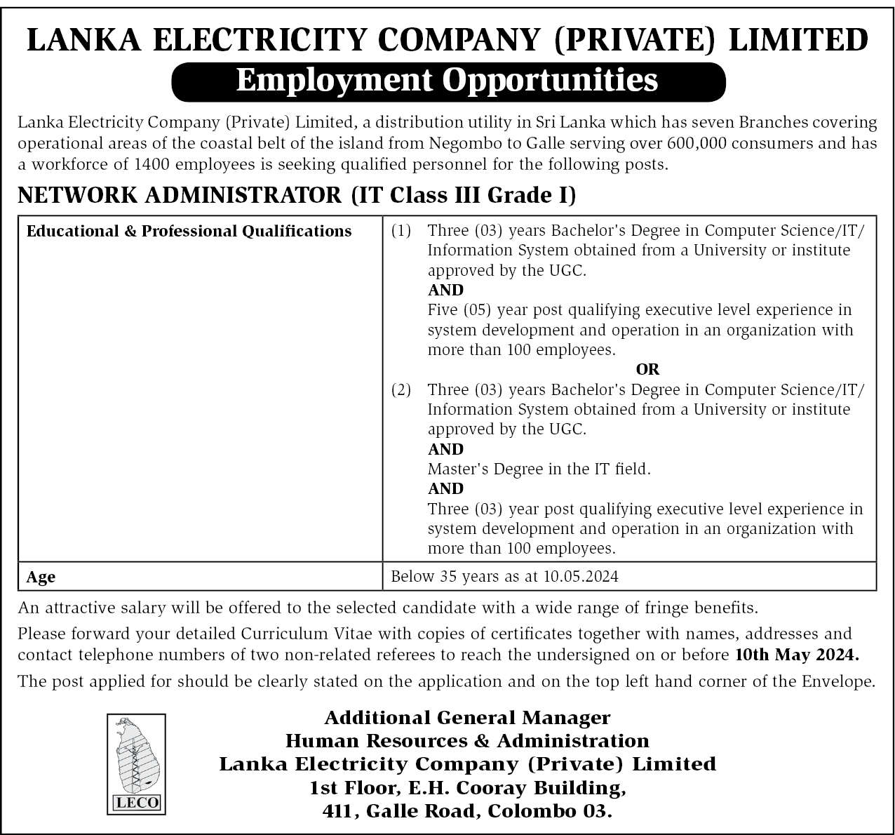 network administrator - IT - Lanka Electricity company pvt Limited