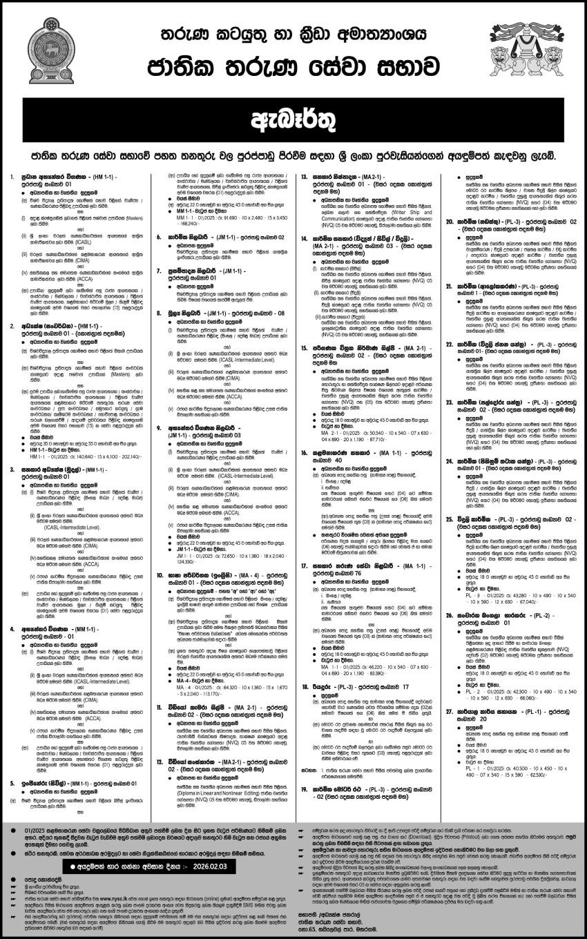 Vacancies - Ministry of Youth Affairs and Sports